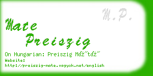 mate preiszig business card